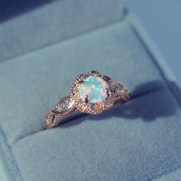 🔥LAST 1🔥NEW ROSE GOLD FIRE OPAL RING - Picture 3 of 11